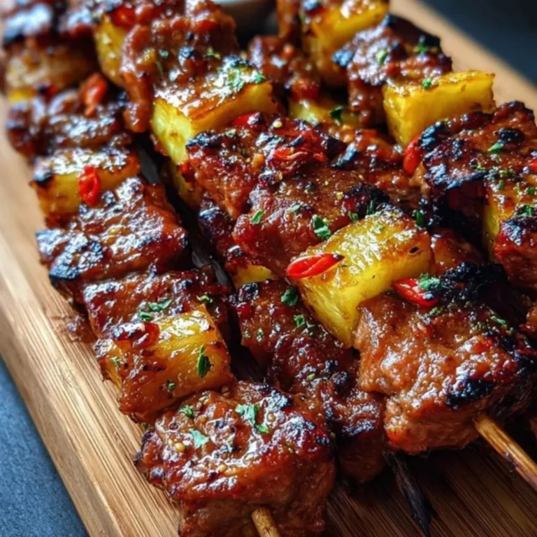 Ananas-BBQ-Schweinespieße