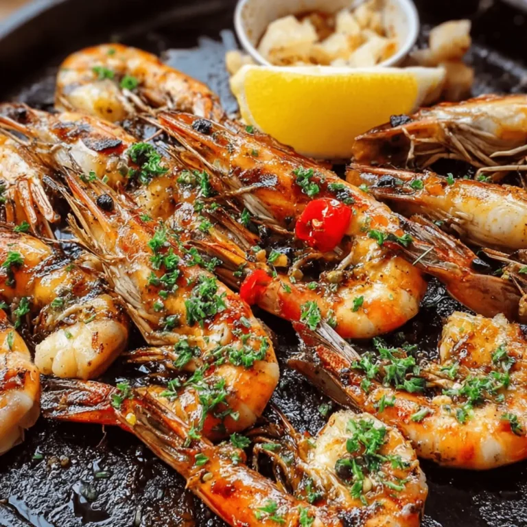 BBQ Grillgarnelen mit Knoblauch, Zitrone & Chili