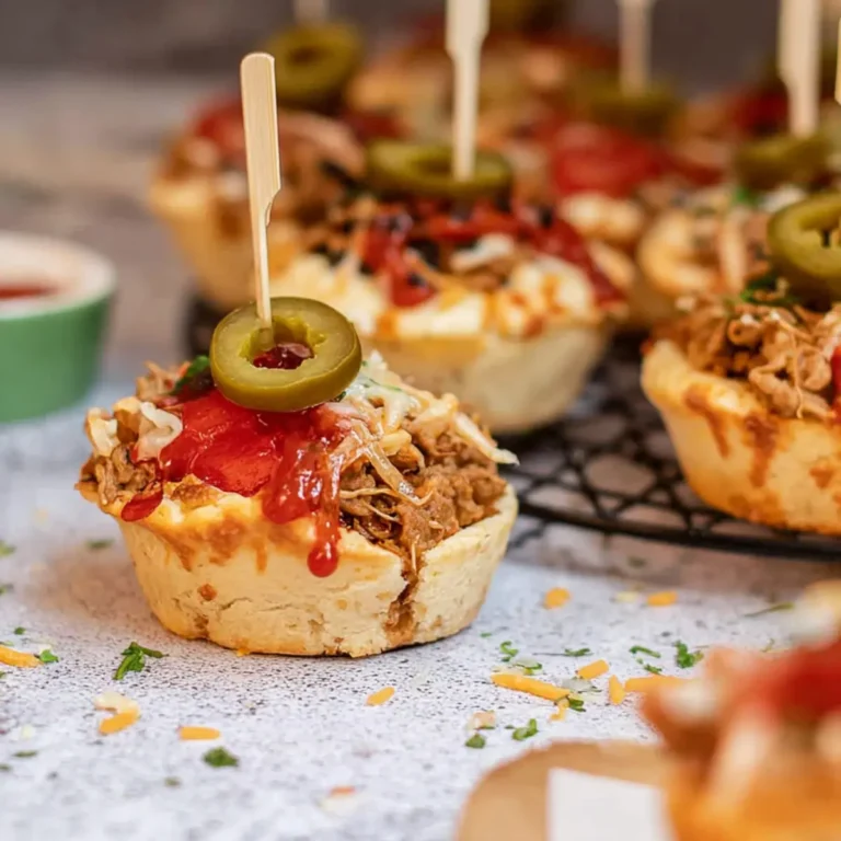 Cheeseburger Muffins mit Pizzateig