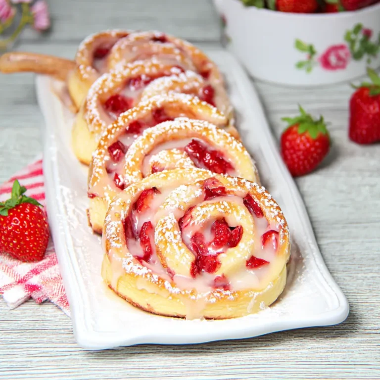 Erdbeer Pudding Schnecken