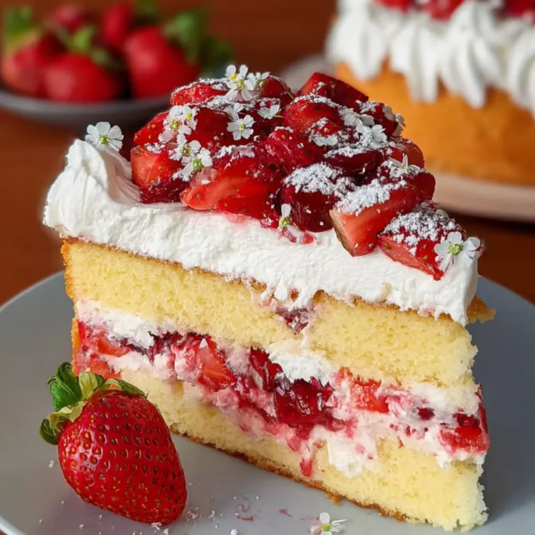 Fantakuchen mit Erdbeeren