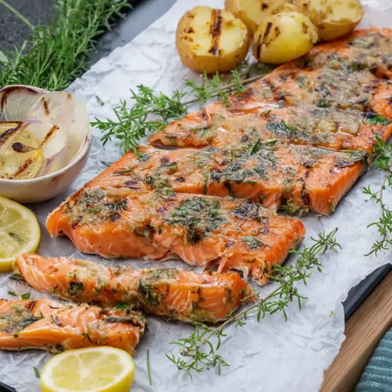 Gegrillter Lachs mit mediterraner Marinade