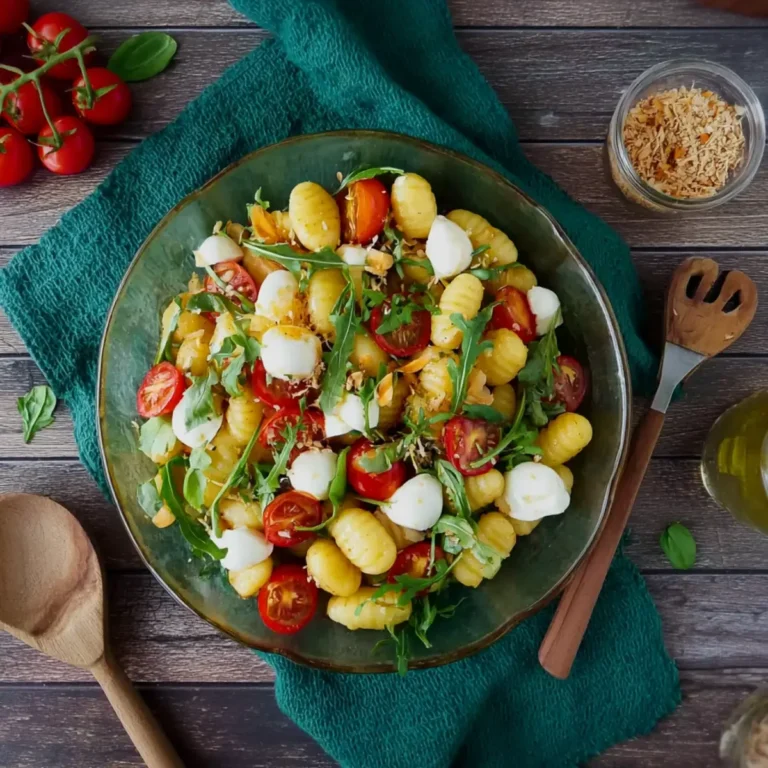 Gnocchi Salat mit Tomate & Mozzarella