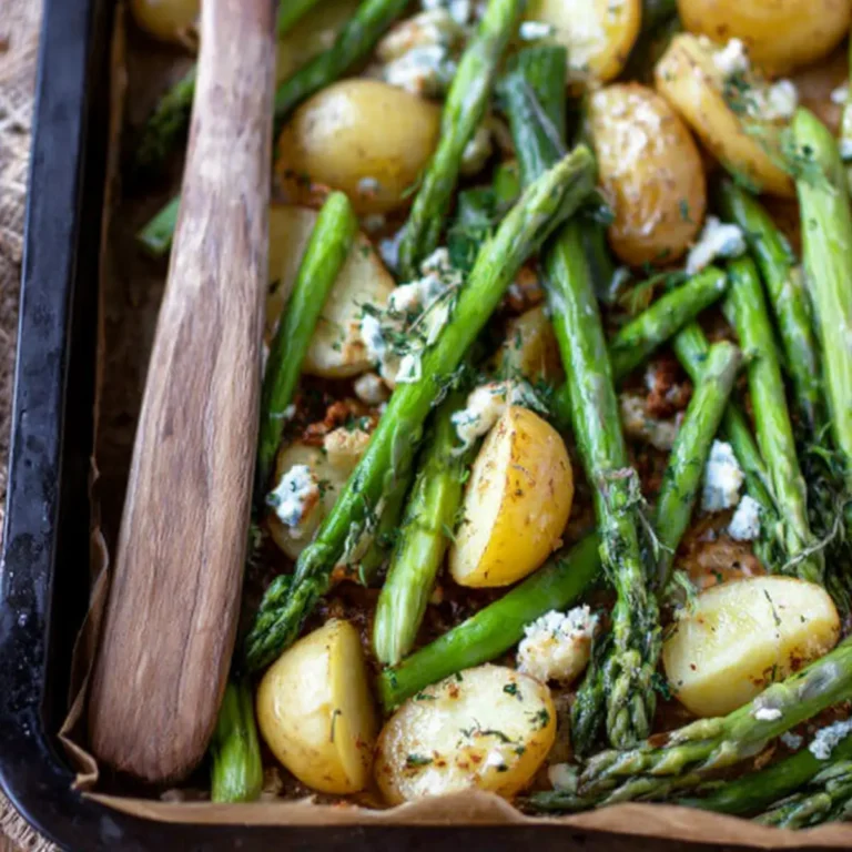 Grüner Spargel im Backofen