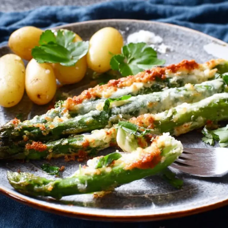 Grüner Spargel mit Parmesan Kruste