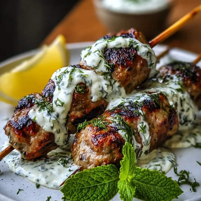 Hackfleischspieße mit Kräuterjoghurt