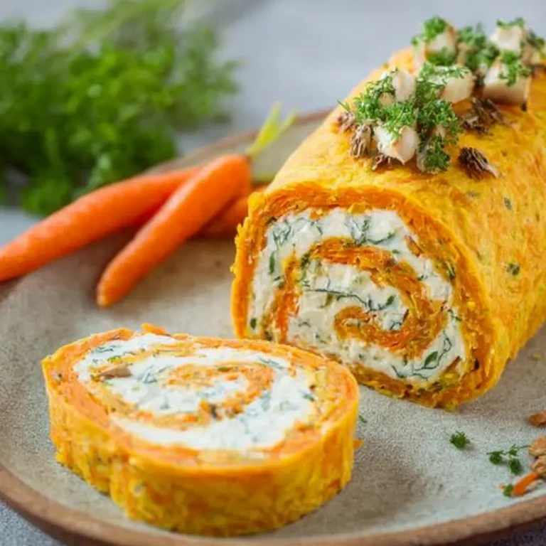 Herzhafte Möhrenrolle mit Frischkäse