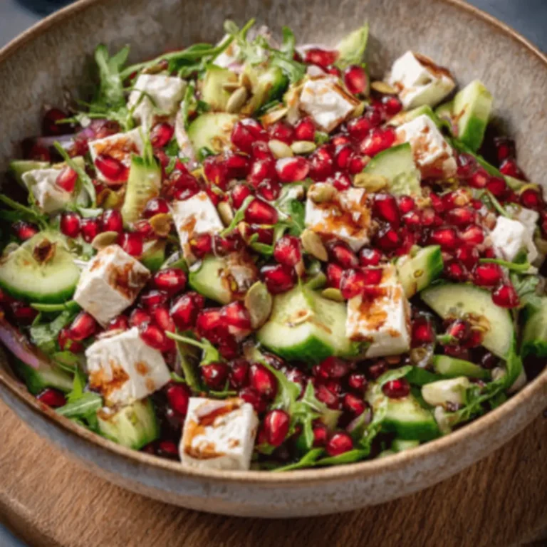Keto Granatapfel Feta Salat mit Gurke