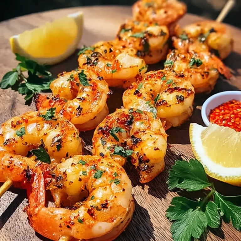 Marinierte gegrillte Garnelen