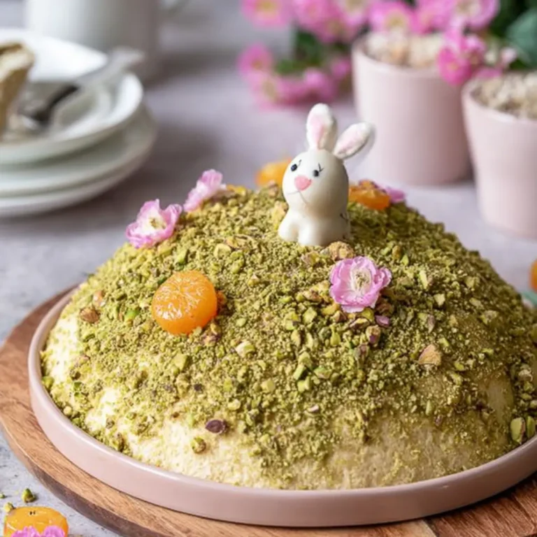 Maulwurfkuchen mit Pistazien und Mandarinen