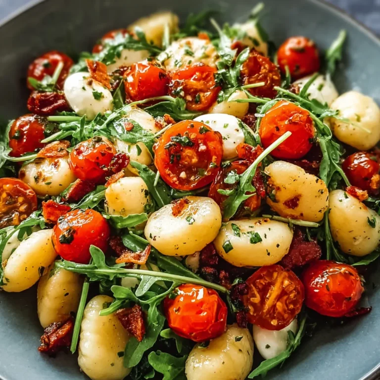 Mediterraner Gnocchi Salat mit Mozzarella