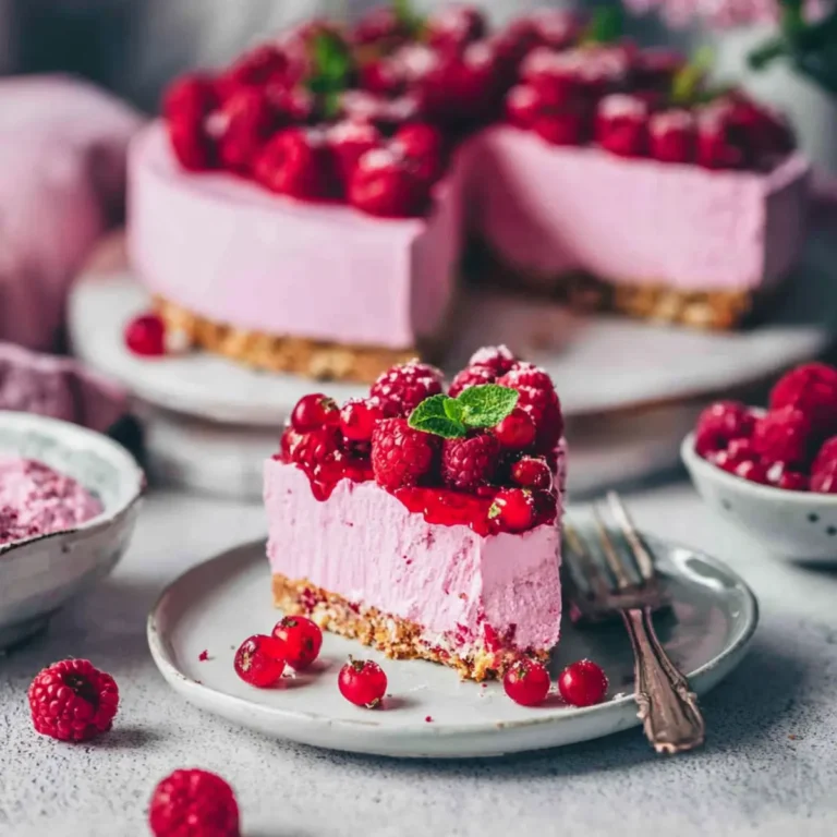 No Bake Himbeer Käsekuchen Torte