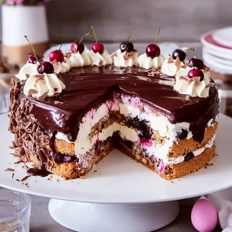 Ostertorte mit Kirschen und Schokolade