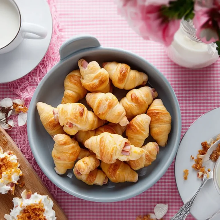 Schinken Käse Hörnchen mit Frischkäse