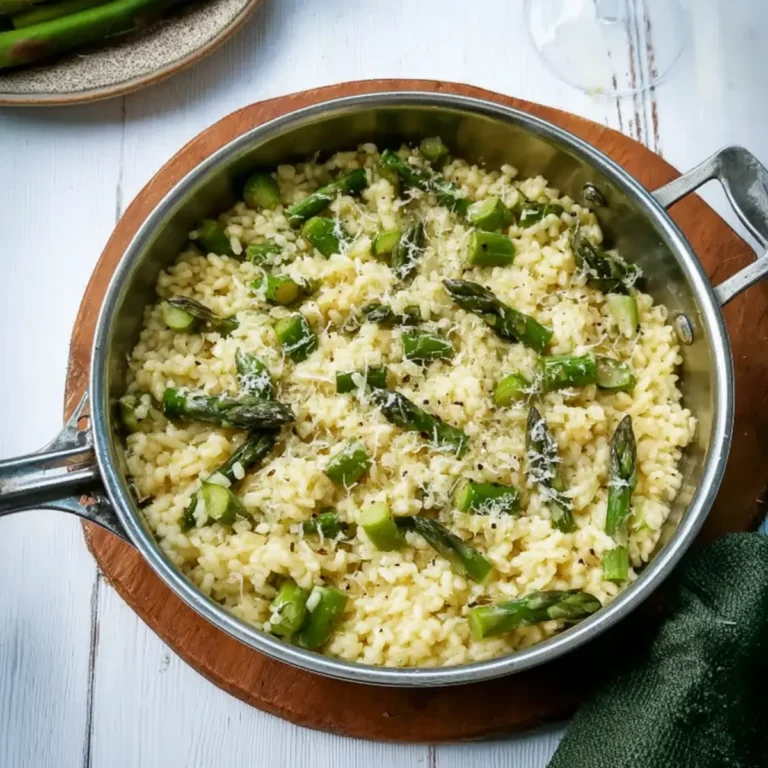 Spargelrisotto mit grünem Spargel