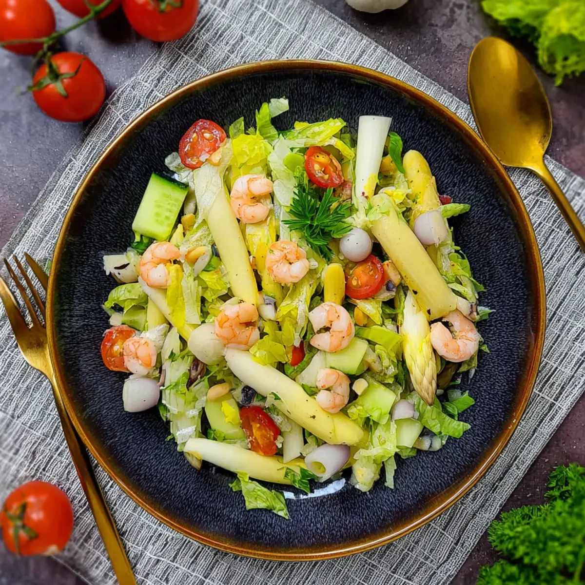 Spargelsalat mit Garnelen