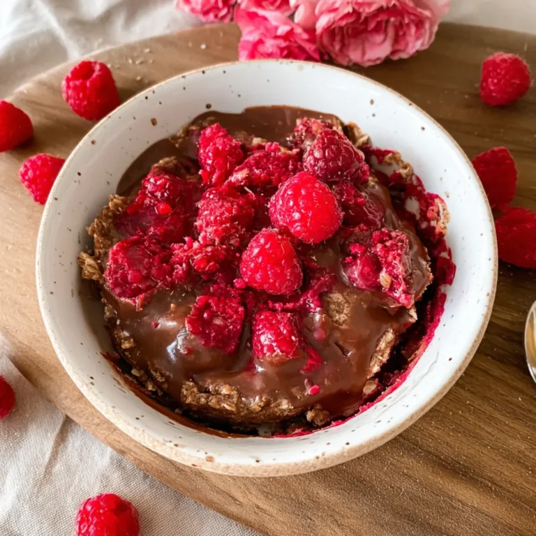 Vegane Baked Oats mit Himbeeren