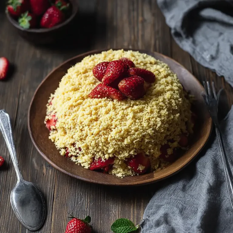 Weißer Maulwurfkuchen mit Erdbeeren