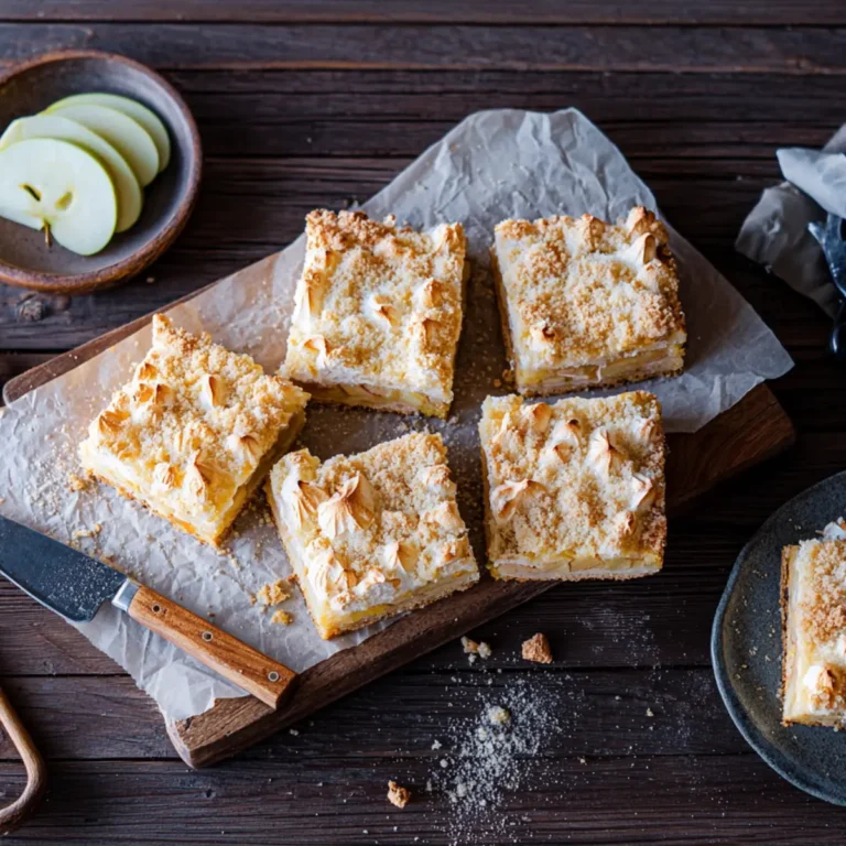 Apfel Baiser Kuchen vom Blech mit Zimtstreuseln