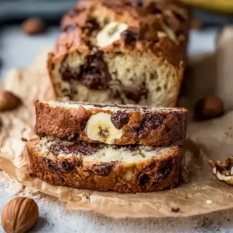 Bananenbrot mit Schokolade und Nüssen