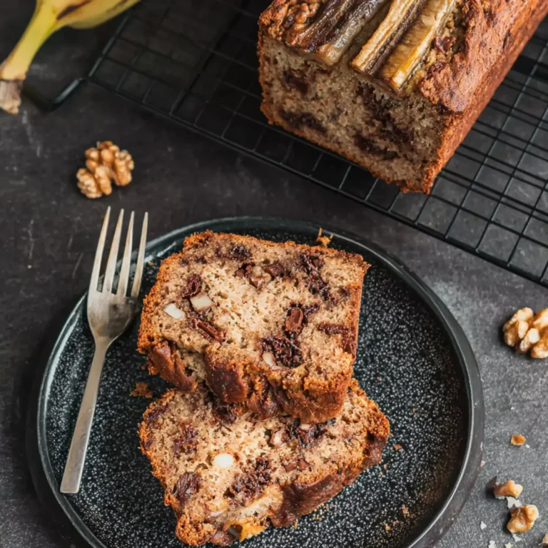 Bananenbrot mit Walnüssen & Schokolade