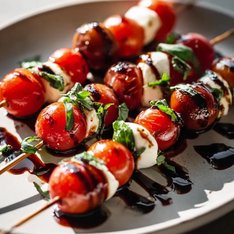 Caprese Spieße mit Balsamico Glasur