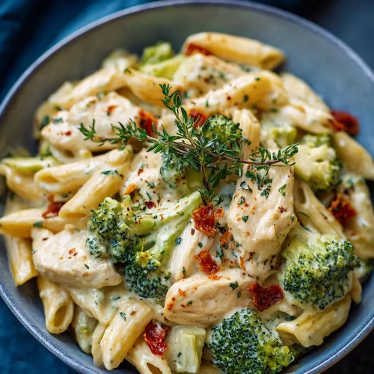 Cremige Hähnchen Brokkoli Pasta