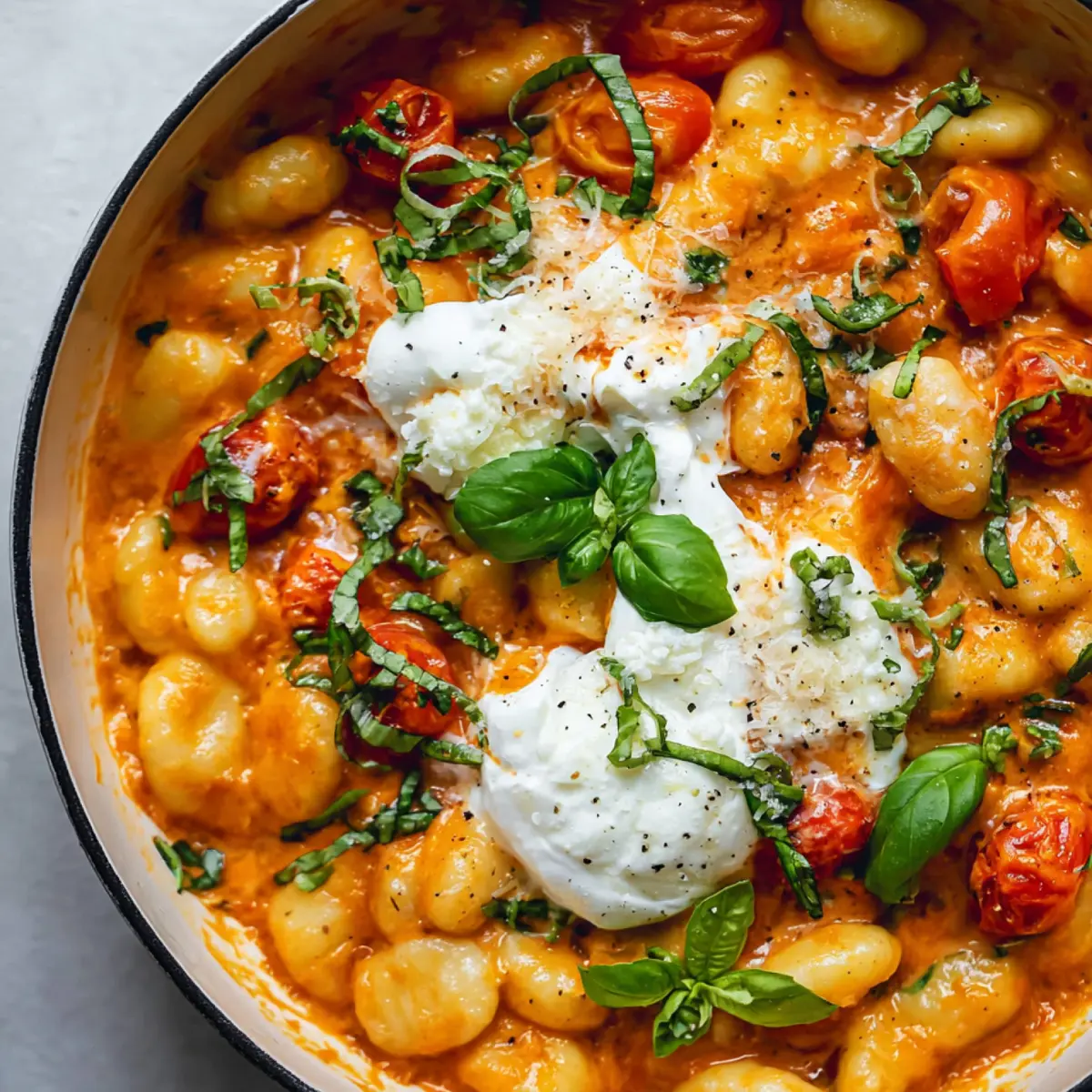 Cremige Tomaten Gnocchi mit Burrata