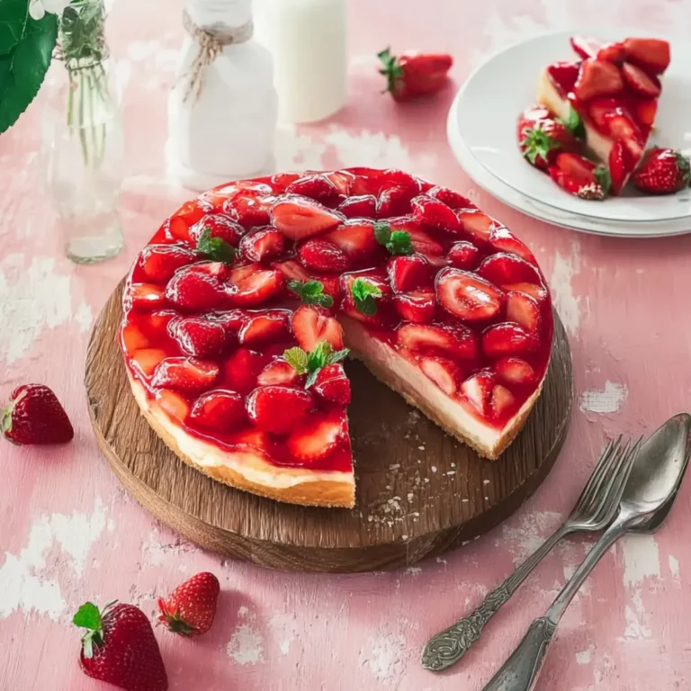 Erdbeerkuchen mit Pudding