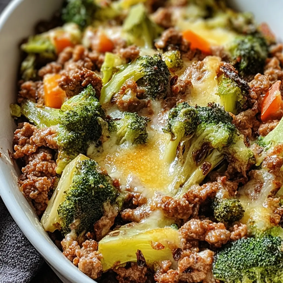 Fitness Auflauf mit Brokkoli und Hackfleisch