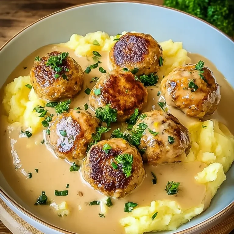 Hackbällchen mit Kartoffelpüree