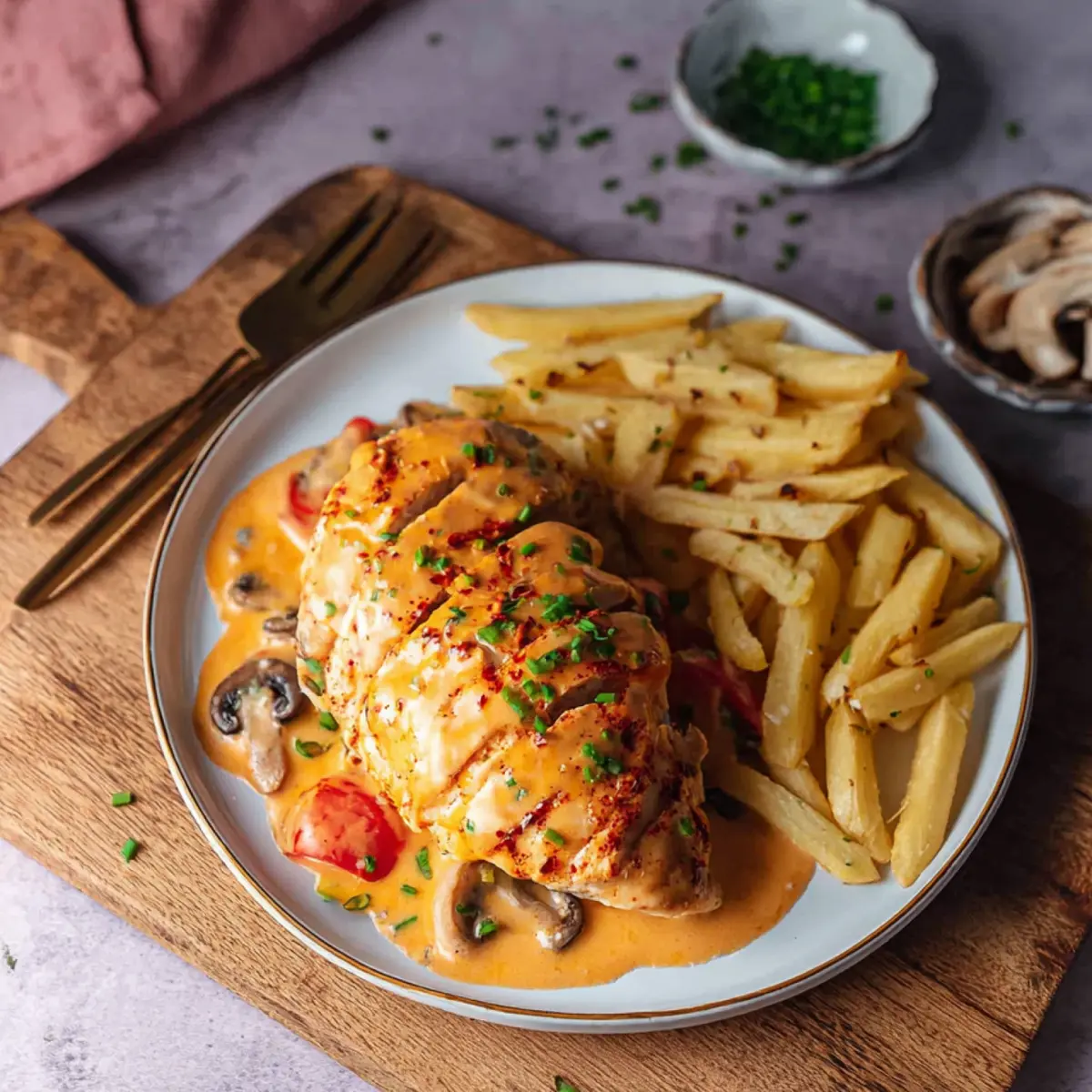 Hähnchenbrust in Frischkäsesoße