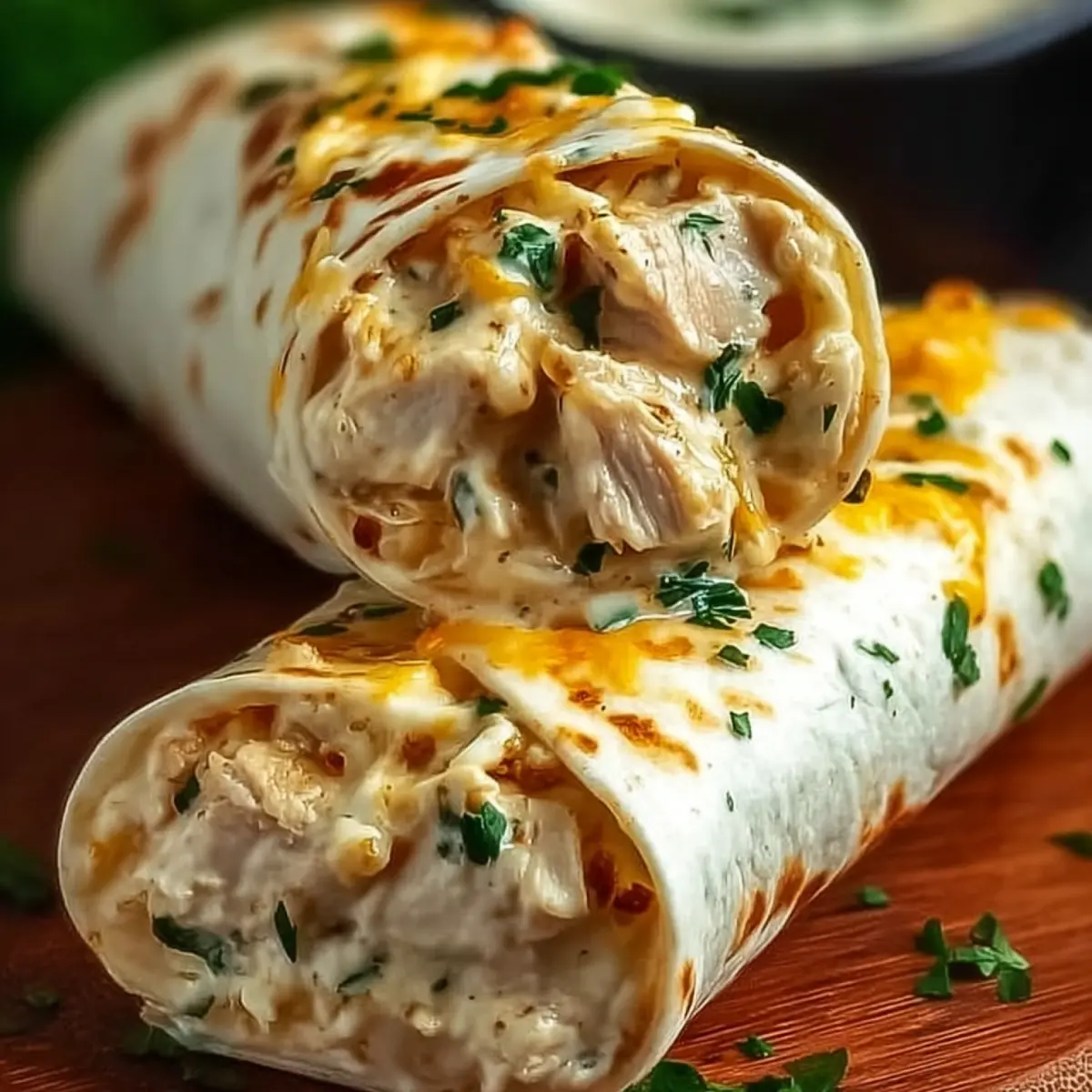 Käse Knoblauch Hähnchen Wraps