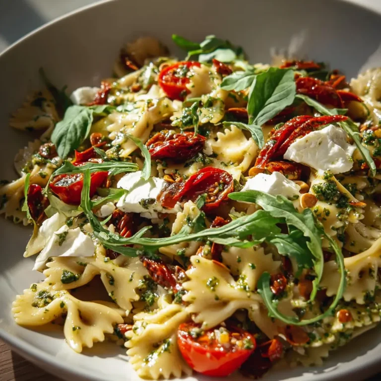 Mediterraner Nudelsalat mit Pesto