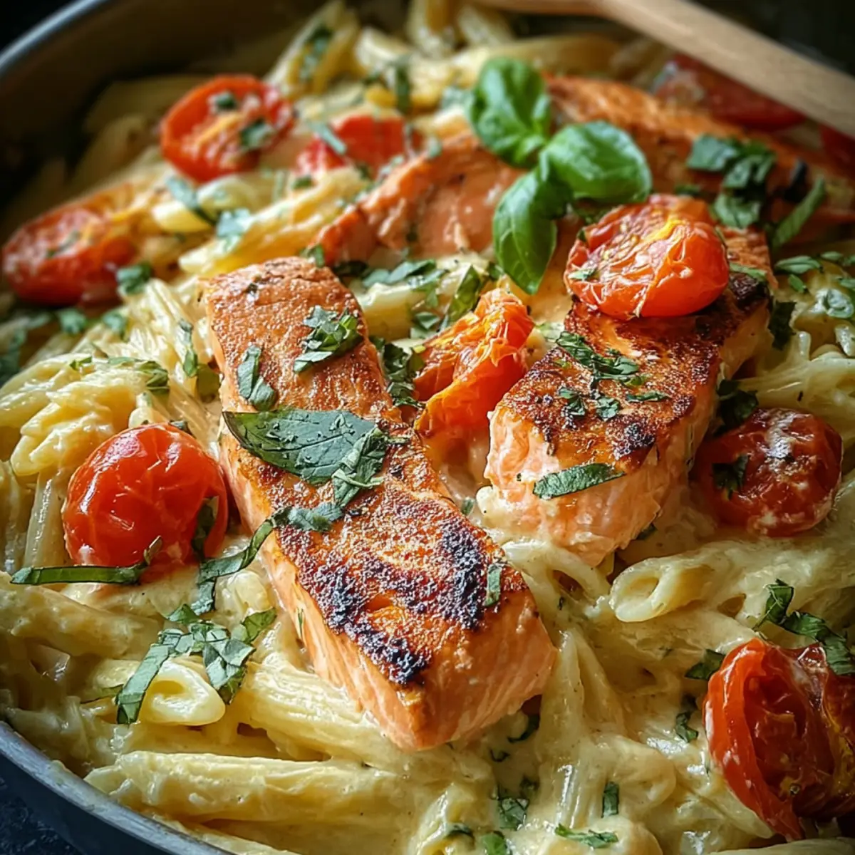 Ofen Lachs Pasta