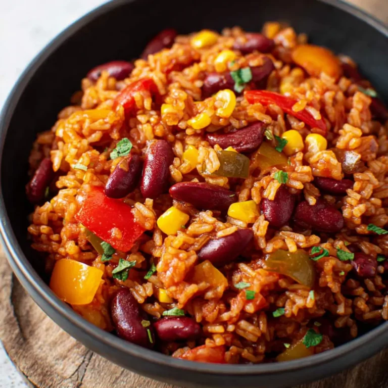 One Pot Reis mit Paprika, Bohnen und Mais