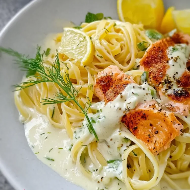 Pasta mit Lachs an Zitronensauce