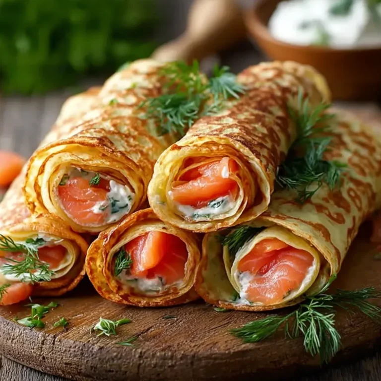 Pfannkuchen Wraps mit Lachs & Frischkäse