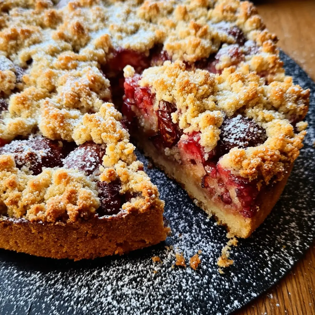 Pflaumenkuchen mit Streuseln