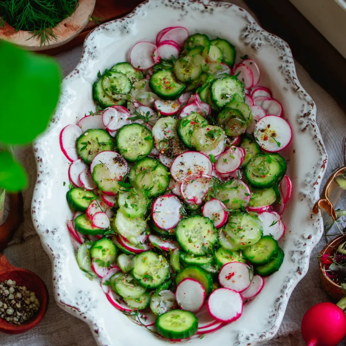 Radieschen Gurken Salat