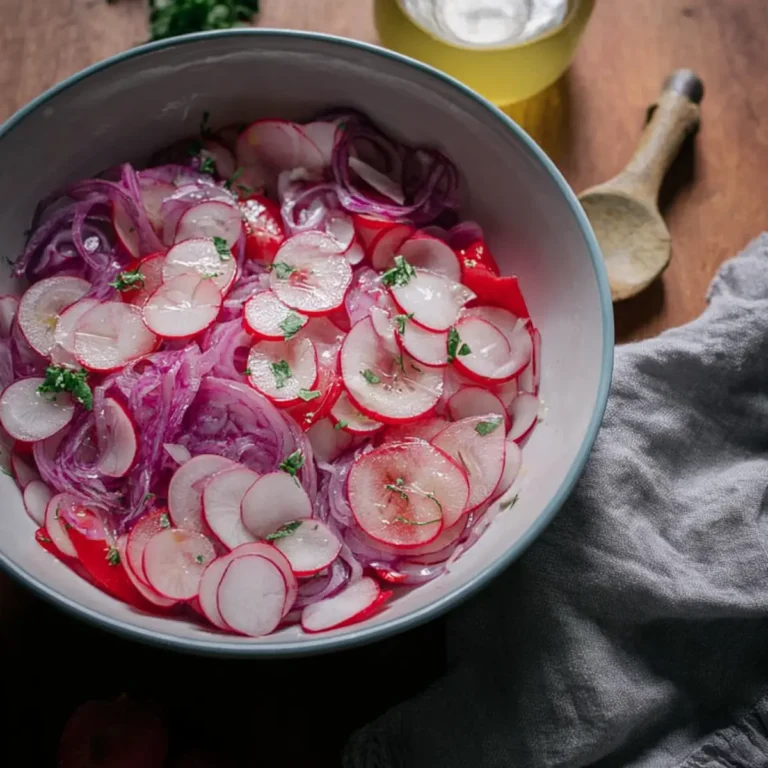 Radieschensalat mit Essig und Öl