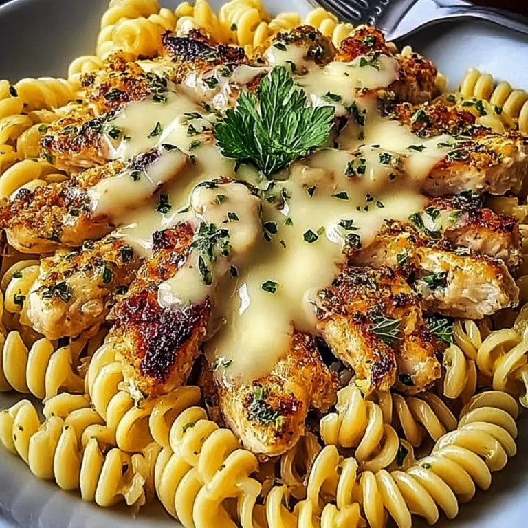 Rotini mit Käse, Knoblauch Parmesan und Hähnchen