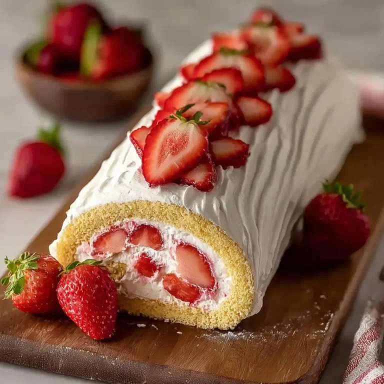Saftige Erdbeer Biskuitrolle