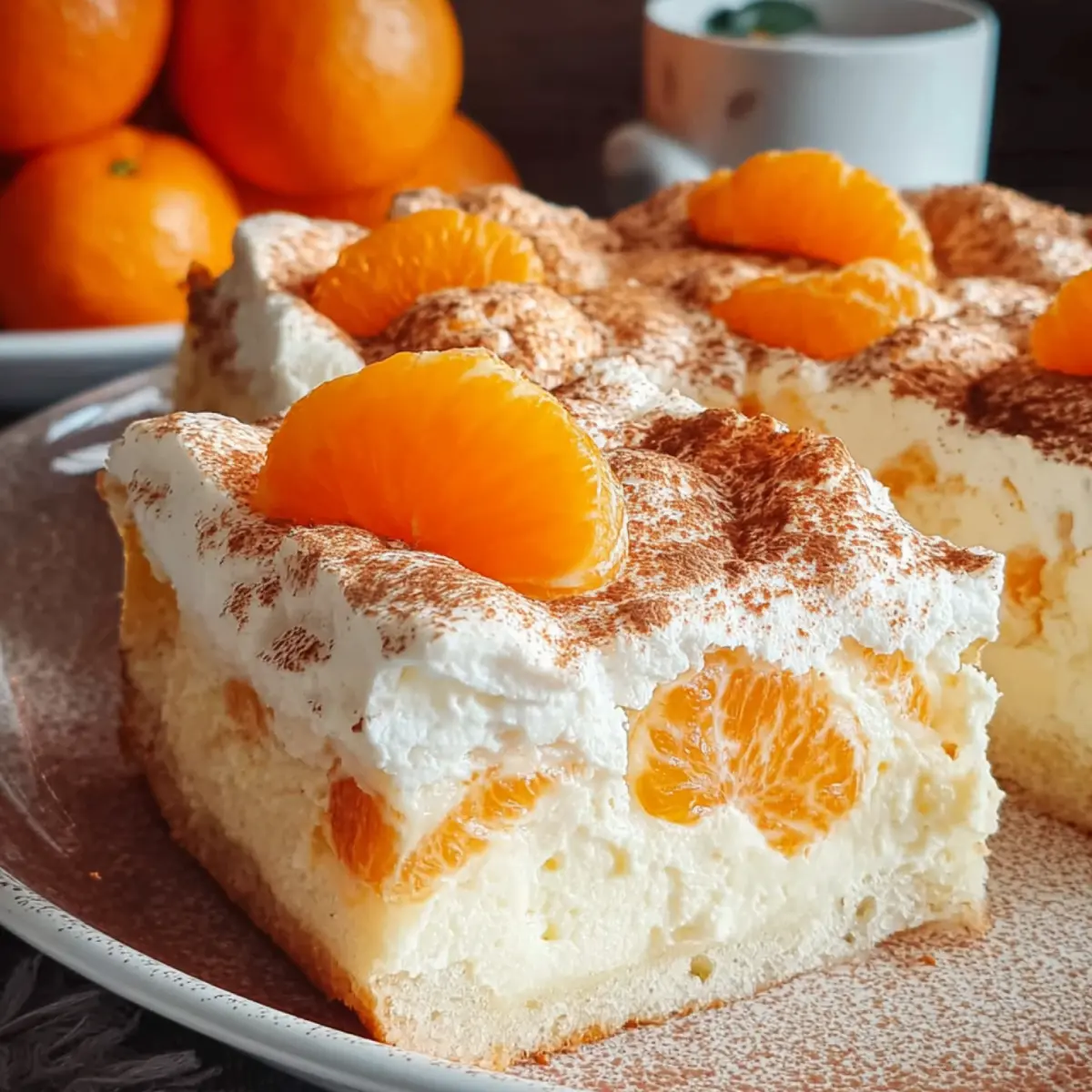 Schmandkuchen vom Blech mit Mandarinen