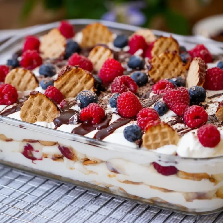 Schokokuss Nachtisch mit Quark und Beeren