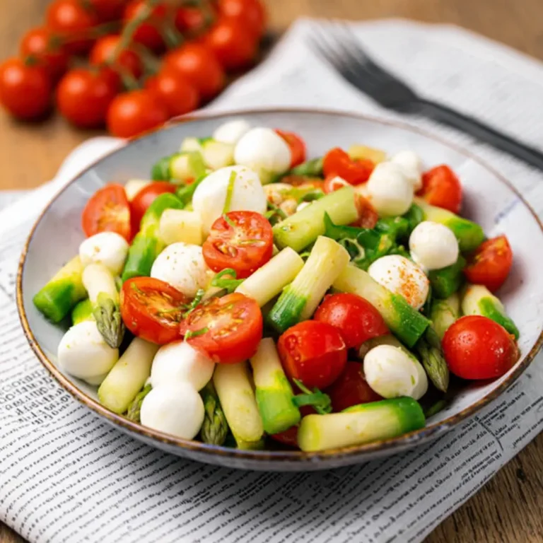 Spargel Salat mit Tomate Mozzarella