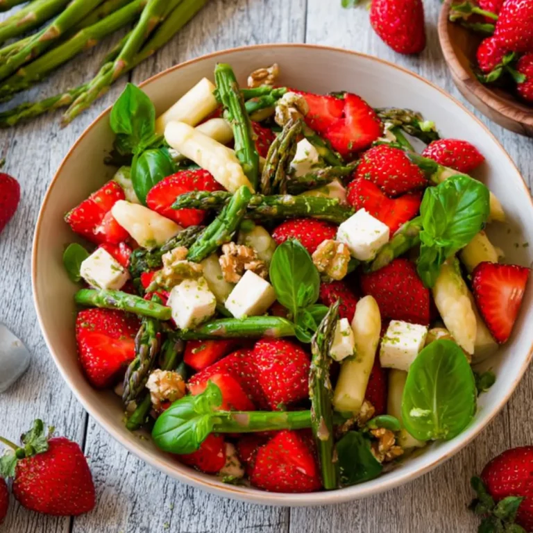 Spargelsalat mit Erdbeeren