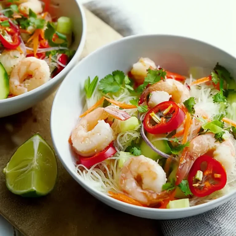Thailändischer Salat mit Garnelen