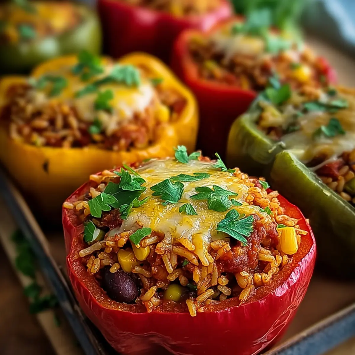 Vegetarische Gefüllte Paprika mit Reis