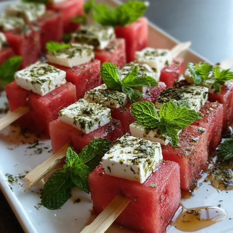 Wassermelonen Feta Minz Spieße